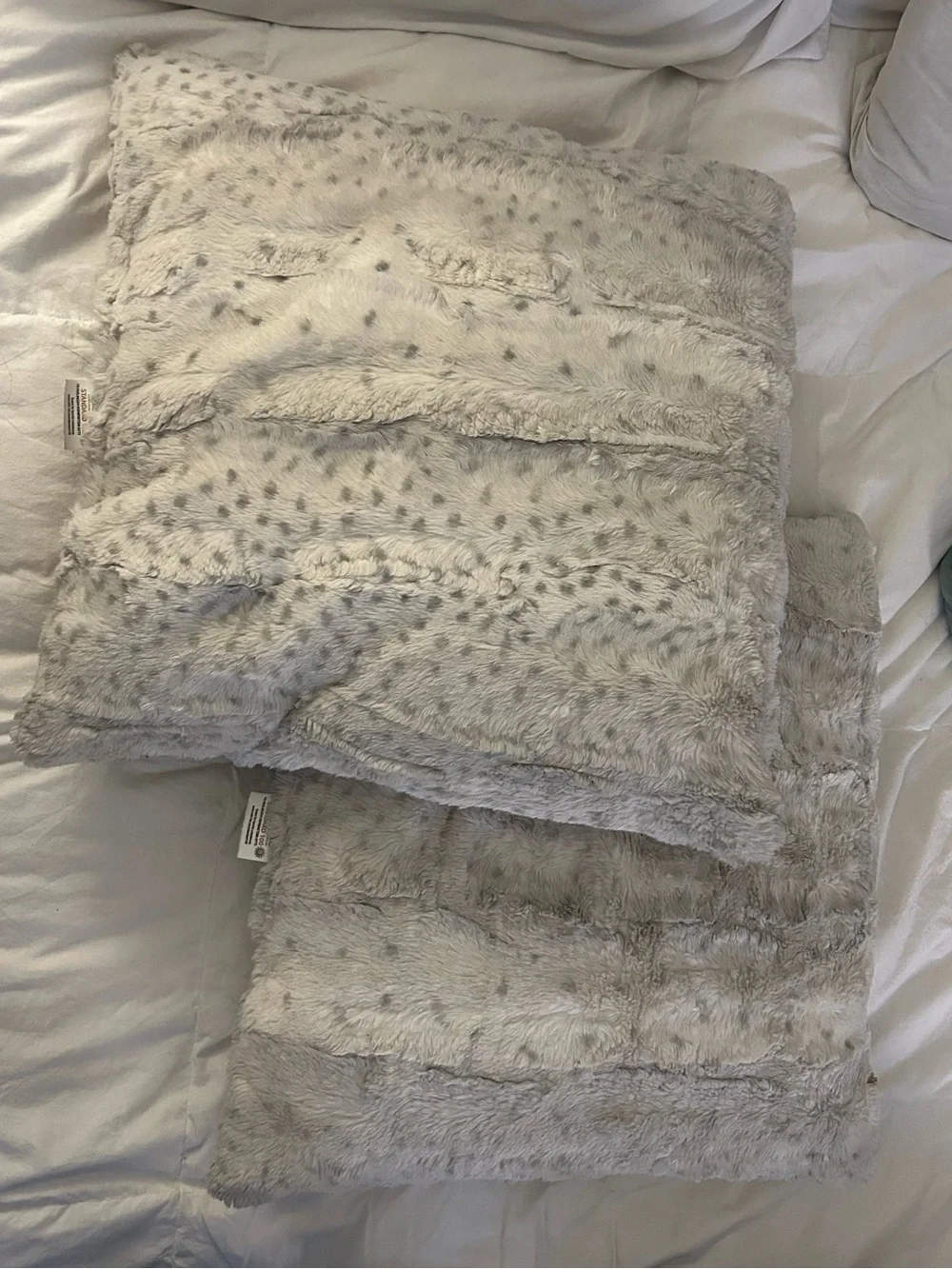 Plush Faux Fur Decorative Pillow Covers - Light Gray
